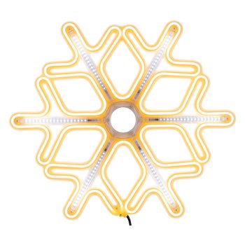 Фигура Снежинка из гибкого неона с эффектом тающих сосулек 60х60см цвет теплый белый/белый Neon Night