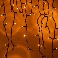 Бахрома 2х1.0м 120LED желтый свет черн каучук IP65 Эра