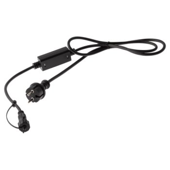 Шнур питания для гирлянд 450Вт 2А 1,5м черный каучук 220В IP65 Эра