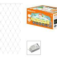 Сетка TDM 120LED  1.5х1.5м белый свет 8 режимов IP44 (20)