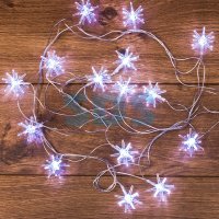 Гирлянда декоративная 20LED 6000К Снежинки 2.8м IP20 Neon-Night (48)