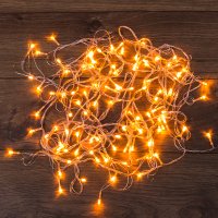 Гирлянда универсальная 10м 100LED прозрачный ПВХ с контроллером теплый белый