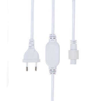 Комплект подключения для уличных гирлянд 230В / 4А, цвет провода: белый, IP65