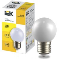 Лампа диодная шар G45  1Вт Е27 IEK холодный белый (200)