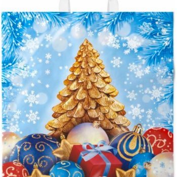 Пакет ПНД с петлевой ручкой 38х42 40мкм Зимняя гармония (25/500)