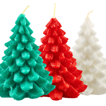 Свеча новогодняя фигурная 12см горение 4часа Елка зеленая (24)