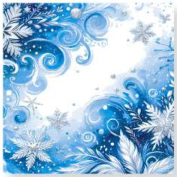 Салфетки GrandPero Deluxe 33х33 3сл 20шт Морозный узор (12)