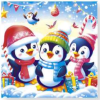 Салфетки GrandPero Deluxe 33х33 3сл 20шт Пингвины (12)