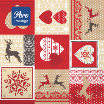 Салфетки Pero Prestige 33х33 3сл 20шт Счастье (12)