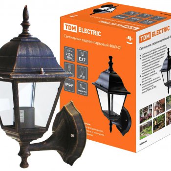 Светильник уличный настенный Е27 TDM 4060-11 вверх 60Вт IP54 бронза (6)