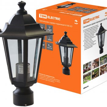 Светильник уличный на трубу Е27 TDM 6100-03 100Вт IP33 черный (6)