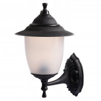 Светильник уличный настенный Е27 TDM Прага вверх 60Вт IP44 пластик черный (4)