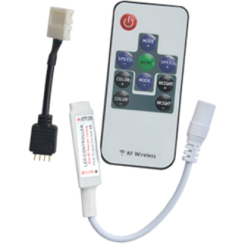 Контроллер RGB 12-24В  6А 72-144Вт Ecola RF mini переходник пульт ДУ