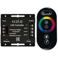 Контроллер RGB 12-24В 24А 288-576Вт Ecola RF24А пульт ДУ чёрный