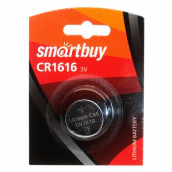 Батарейка литиевая CR 1616 SmartBuy 1xBL 3V (12/72)