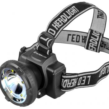 Фонарь налобный аккумуляторный UltraFlash 5367 1Вт+5LED 4В 0.5Ач (100)