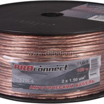 Кабель акустический 2х1.5 прозрачный Proconnect (100/400)