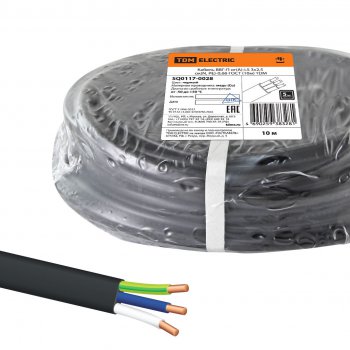 Kабель ВВГ-П нг-LS 3х2,5 ГОСТ 31996-2012 10м TDM (10)
