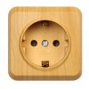 Розетка Smartbuy Юпитер 1-ая с заземлением светлое дерево (10/200)