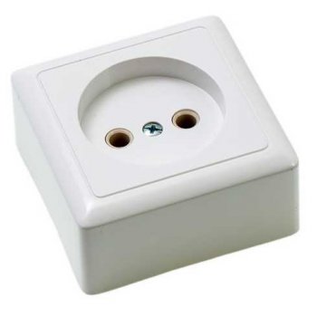 Розетка Хит 1-ОП без заземления белый (168)