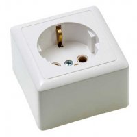 Розетка Хит 1-ОП с заземлением монтажная пластина белый (132)