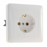 Розетка Хит 1-СП с заземлением белый (81)