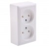 Розетка Хит 2-ОП без заземления монтажная пластина белый (112)