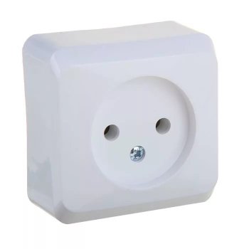 Розетка Этюд 1-ОП без заземления белый (25)