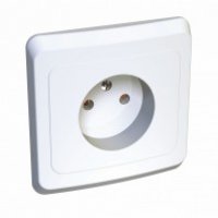Розетка Этюд 1-СП без заземления белый (20)
