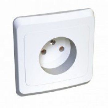 Розетка Этюд 1-СП без заземления белый (20)