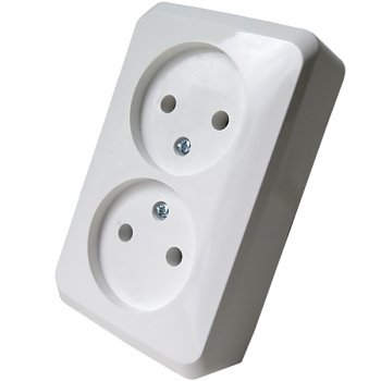 Розетка Этюд 2-ОП без заземления белый (16)