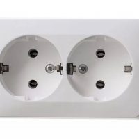 Розетка Этюд 2-ОП с заземлением белый (16/96)