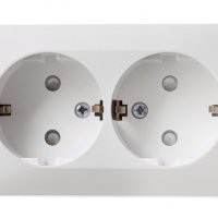 Розетка Этюд 2-ОП с заземлением шторки белый (16)