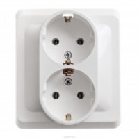 Розетка Этюд 2-СП с заземлением белый (15)