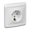 Розетка Этюд 1-СП с заземлением шторки белый (20)