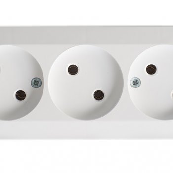 Розетка Этюд 3-ОП без заземления белый (11)