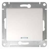 Механизм выключателя Glossa 1кл подсветка белый (20)
