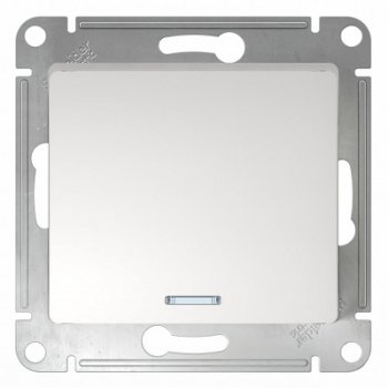 Механизм выключателя Glossa 1кл подсветка белый (20)