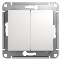 Механизм выключателя Glossa 2кл белый (20/160)