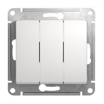 Механизм выключателя Glossa 3кл белый (10/20)