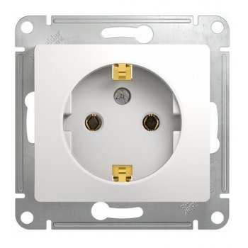Механизм розетки Glossa 1-ая с заземлением белый (20/160)
