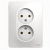 Розетка Glossa 2-ая без заземления в сборе белый (15)