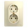Розетка Glossa 2-ая с заземлением бежевый (10)