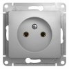 Механизм розетки Glossa 1-ая без заземления алюминий (20)