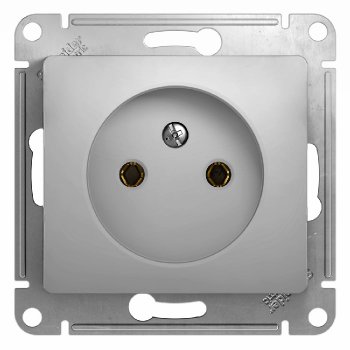 Механизм розетки Glossa 1-ая без заземления алюминий (20)