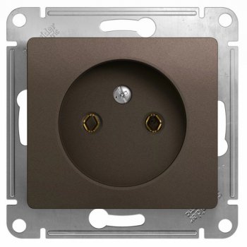 Механизм розетки Glossa 1-ая без заземления шоколад (20)