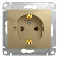 Механизм розетки Glossa 1-ая с заземлением титан (20)