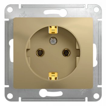 Механизм розетки Glossa 1-ая с заземлением титан (20)