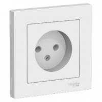Розетка Atlas 1-ая без заземления в сборе белый (15)