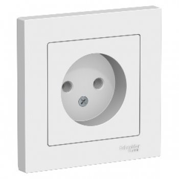 Розетка Atlas 1-ая без заземления в сборе белый (15)